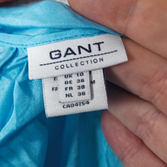 GANT Collection Women’s Dress Ethereal Pure Silk Airy Minimal Chic Blue Size M - Picture 6 of 8